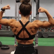 19 years old Fitness girl Kat Flexing biceps