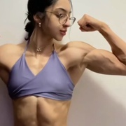 17 years old Fitness girl Yamilet Flexing biceps