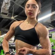18 years old Fitness girl Yamilet Flexing muscles