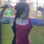 19 years old Fitness girl Samara Biceps workout