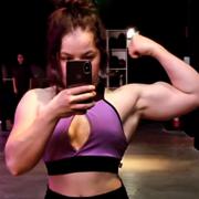 19 years old Fitness girl Samara Flexing muscles