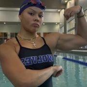 17 years old Fitness girl Chloe Flexing biceps
