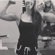 17 years old Fitness girl Takia Flexing muscles