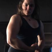 19 years old Fitness girl Samara Flexing muscles