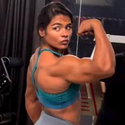 19 years old Fitness girl Suprity Flexing muscles