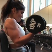 18 years old Fitness girl Claudia Biceps curls