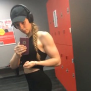 18 years old Fitness girl Eavan Flexing biceps