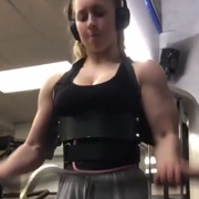 16 years old Fitness girl Caitlin Biceps curls