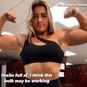 19 years old Fitness girl Makenna Flexing muscles