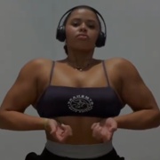 15 years old Fitness girl Matthea Flexing muscles