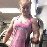 16 years old Fitness girl Caitlin Biceps workout