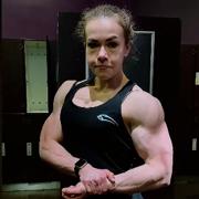 18 years old Fitness girl Charlyn Flexing muscles