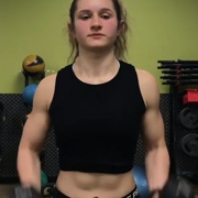16 years old Fitness girl Hannah Biceps workout