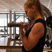16 years old Fitness girl Frida Biceps workout