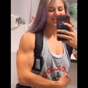 17 years old Wrestler Sylvia Flexing muscles