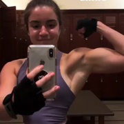 17 years old Fitness girl Antonietta Flexing biceps