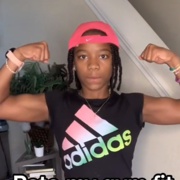 14 years old Fitness girl Mia Flexing muscles