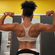 15 years old Fitness girl Mia Flexing muscles