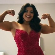 17 years old Fitness girl Gina Flexing biceps
