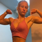 18 years old Fitness girl Grace Flexing muscles