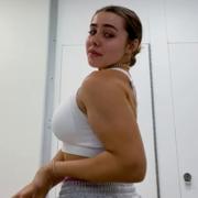 16 years old Fitness girl Natalie Flexing muscles
