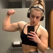 17 years old Fitness girl Madison Flexing biceps