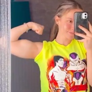 16 years old Fitness girl Melisa Flexing biceps