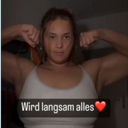 17 years old Fitness girl Melina Flexing muscles