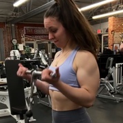 17 years old Fitness girl Paige Biceps workout
