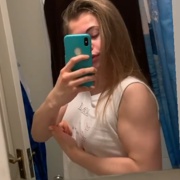 16 years old Fitness girl Anita Flexing muscles