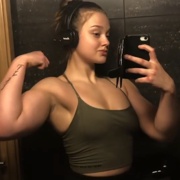 19 years old Fitness girl Emma Flexing biceps