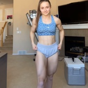 18 years old Fitness girl Taylor Flexing muscles