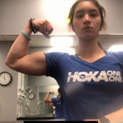 17 years old Fitness girl Sofia Flexing muscles