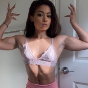 19 years old Fitness girl Maya Flexing biceps