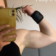 19 years old Fitness girl Ronja Flexing biceps