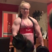 17 years old Fitness girl Caitlin Biceps workout