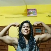 16 years old Fitness girl Suprity Flexing biceps