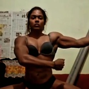 17 years old Fitness girl Suprity Flexing muscles