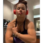 16 years old Fitness girl Chloe Flexing muscles