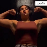 17 years old Fitness girls Erika Flexing muscles