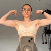 18 years old Fitness girl Vicky Flexing biceps