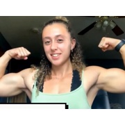 18 years old Powerlifter Sophia Flexing biceps