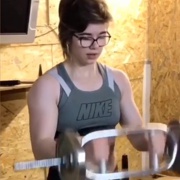 15 years old Fitness girl Karina Biceps workout