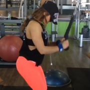 17 years old Fitness girl Justine Triceps workout