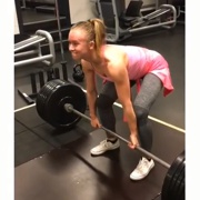 18 years old Fitness girl Cecilie Deadlift 198 lbs