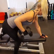 18 years old Fitness girl Camilla Workout muscles