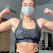 18 years old Fitness girl Sami Flexing biceps