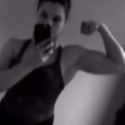 17 years old Fitness girl Vivienne Flexing biceps