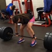 17 years old Fitness girl Kirstie Deadlifts