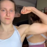 18 years old Fitness girls AnabelMaria Flexing biceps